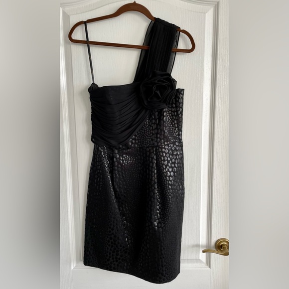 Laundry by Shelli Segal Black One Shoulder Dress Sz.8 - Picture 1 of 6